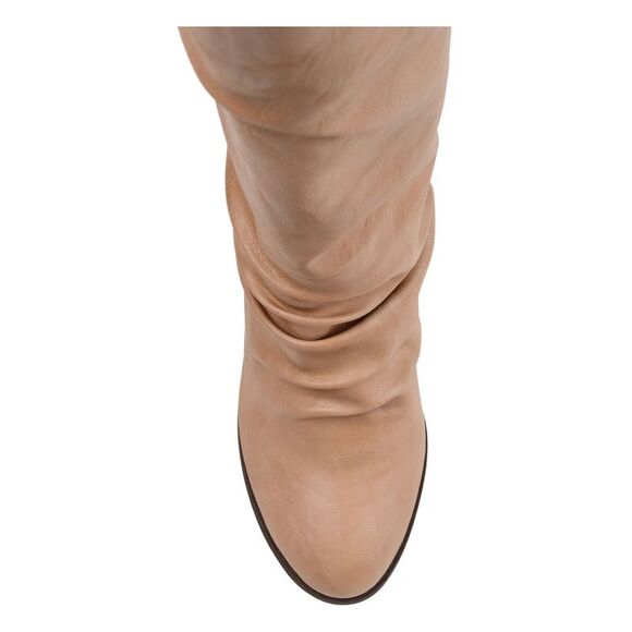 JOURNEE COLLECTION Womens Beige Sequoia Round Toe Block Heel Slouch Boot 8.5 - Picture 3 of 4